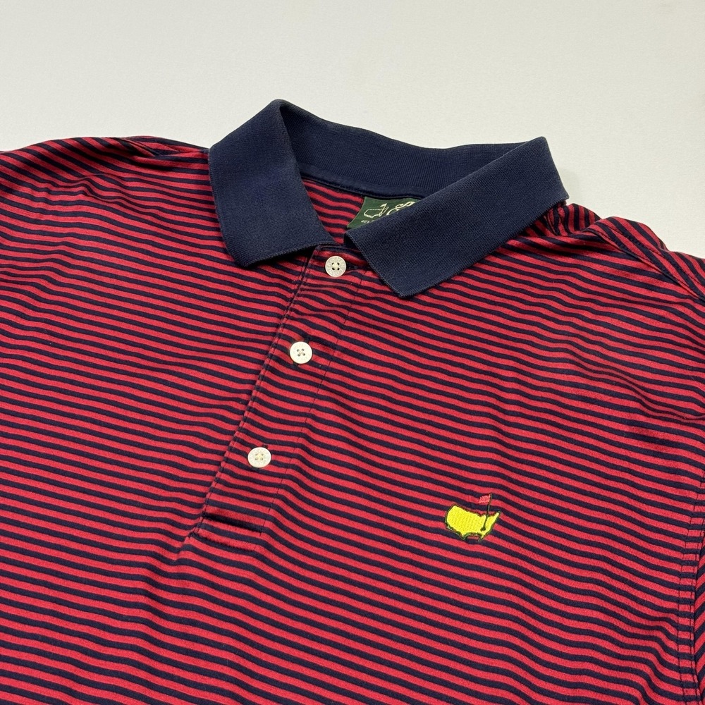 Masters Amen Corner Augusta National Golf Polo Shirt Mens Large Red Navy Cotton